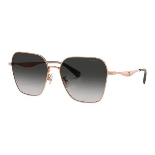 COACH Resin Metal Irregular Shape Sunglasses Unisex Rose Gold