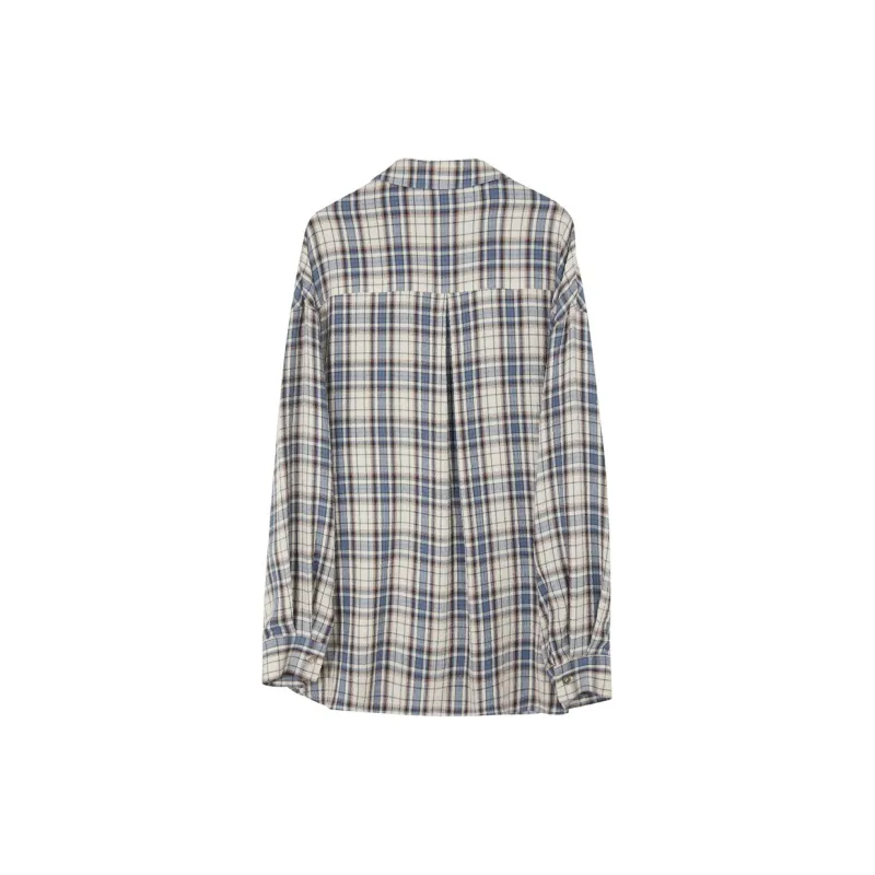 3COLOUR Shirt Women's Glacier Blue Plaid-1