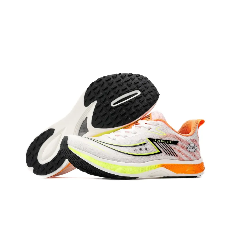 POLUDIYIPI Breathable Slip-Resistant Low-Top Sprint Running Shoes Unisex Elf Yellow-4