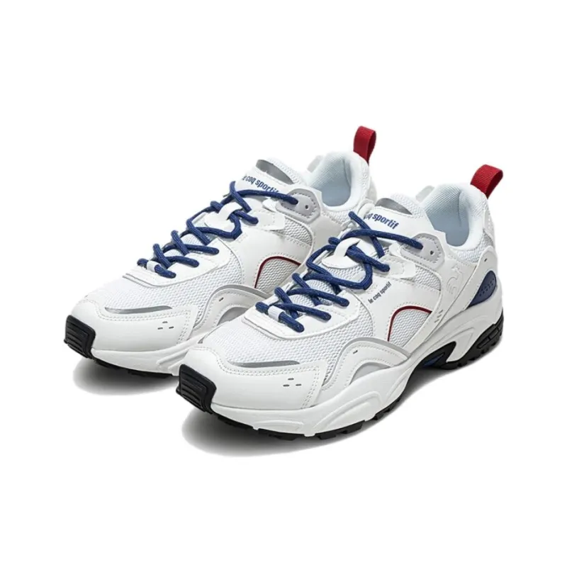 Le Coq Sportif Anti Slip Wear Resistant Low Top Casual Shoes Women's White Blue Red-1