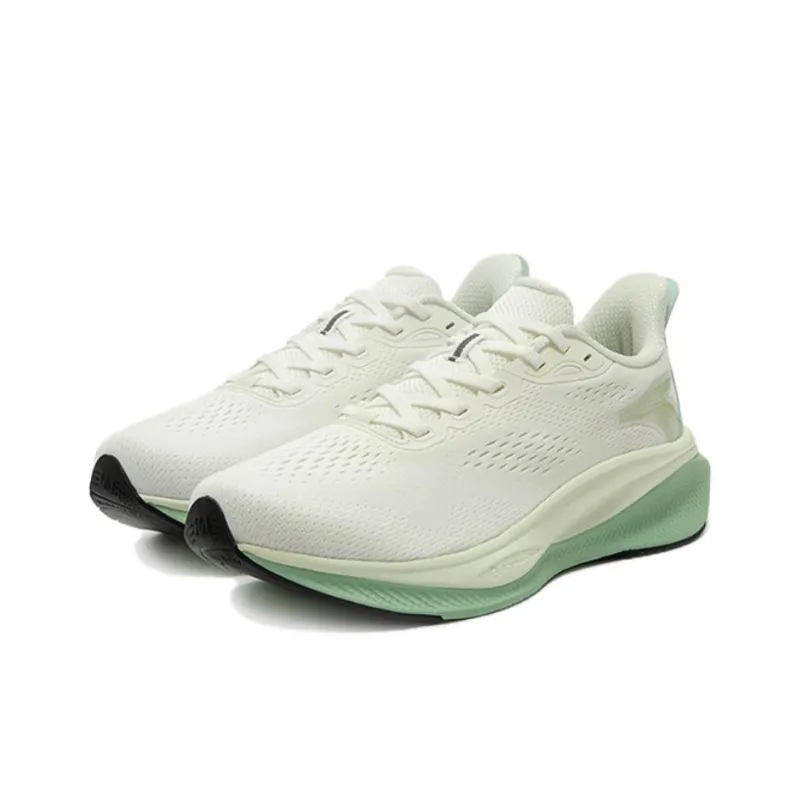 361° Anti Slip And Wear Resistant Rebound Low Top Sprint Running Shoes Unisex White Green-2