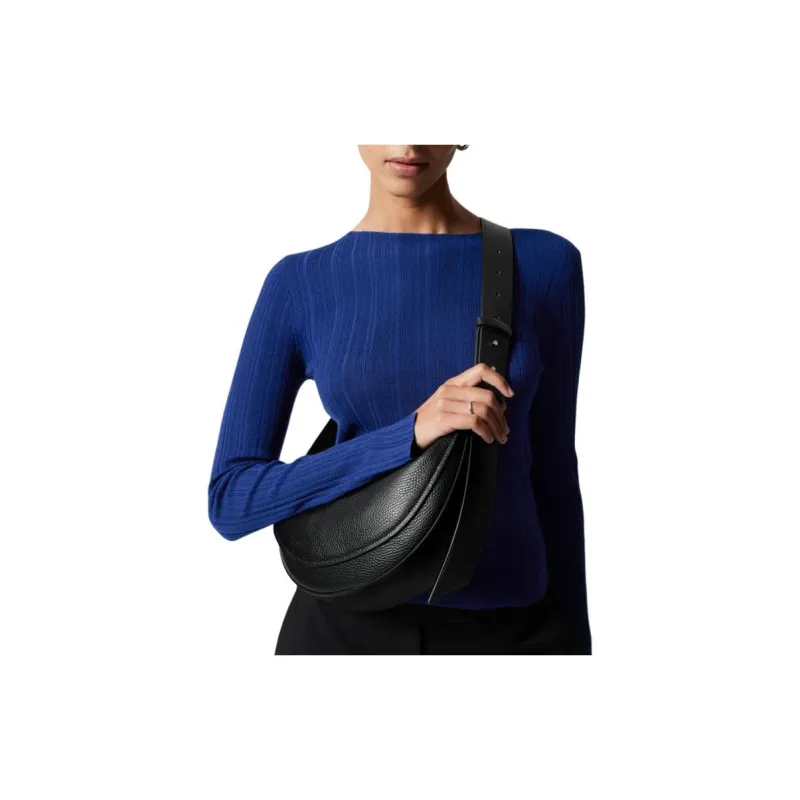Other Stories Leather Shoulder Bag Women's Black-3