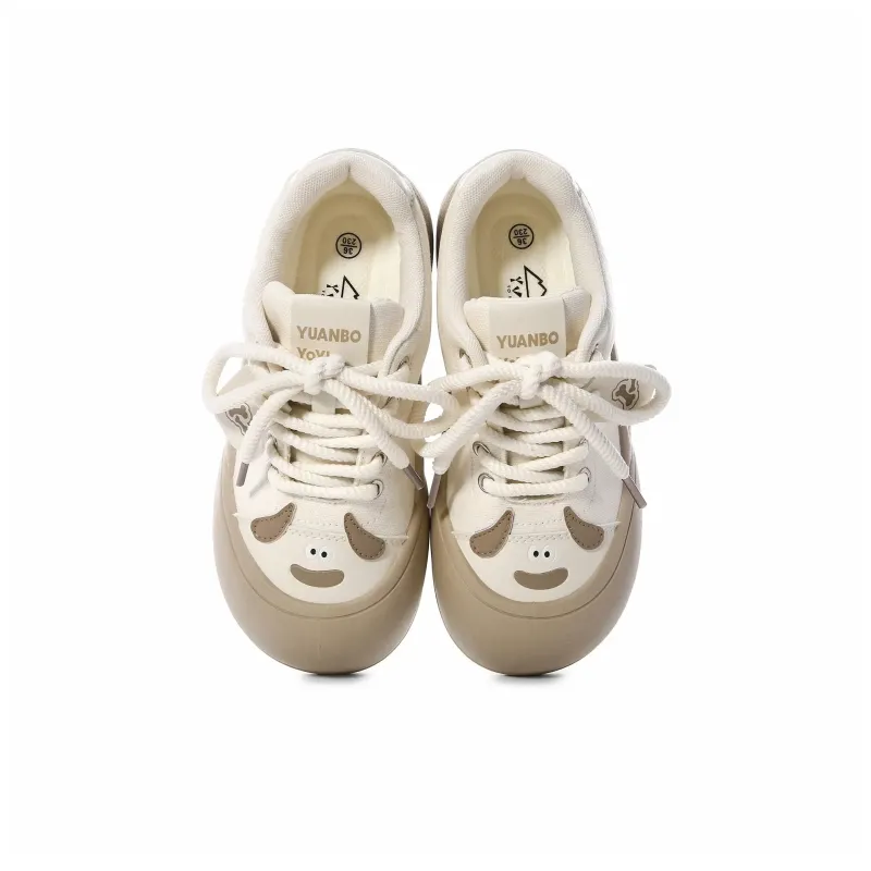 UNIITY Skateboard Shoes Women's Low Top Beige/Milk Tea-9