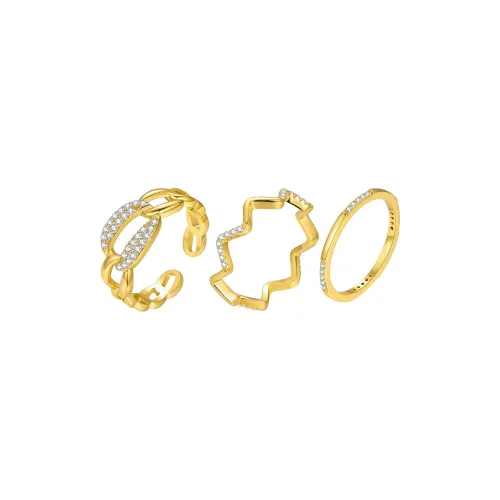 ZEGL Copper Plated In 14k Gold Rings Women's