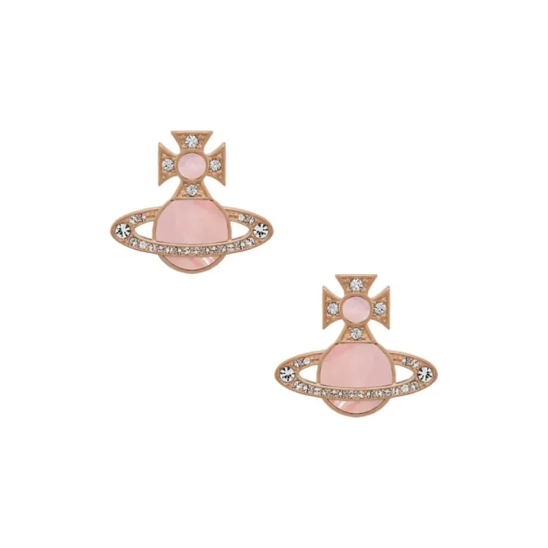 Vivienne Westwood Quartz Starry Cloud Saturn Stud Earrings Women's Rose Gold/Pink-0