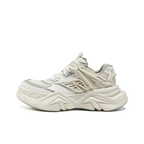 OGR Windbreaker Collection To The Fore Low Top Chunky Sneakers Unisex White Silver