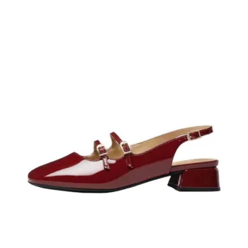 Clarks Daisy Collection Chunky Heel High Heels 6.5cm Women's Red
