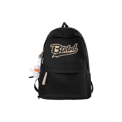 Travel Nylon Backpack Regular Unisex Black Ecru/Red/Gray