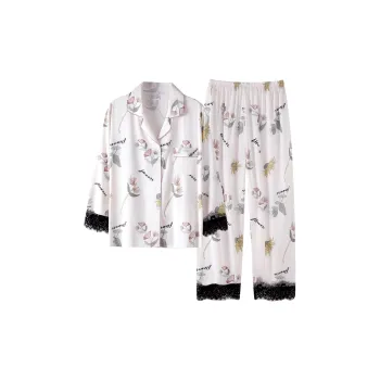 MIIOW Trend Party Series Pajama Set Women's White