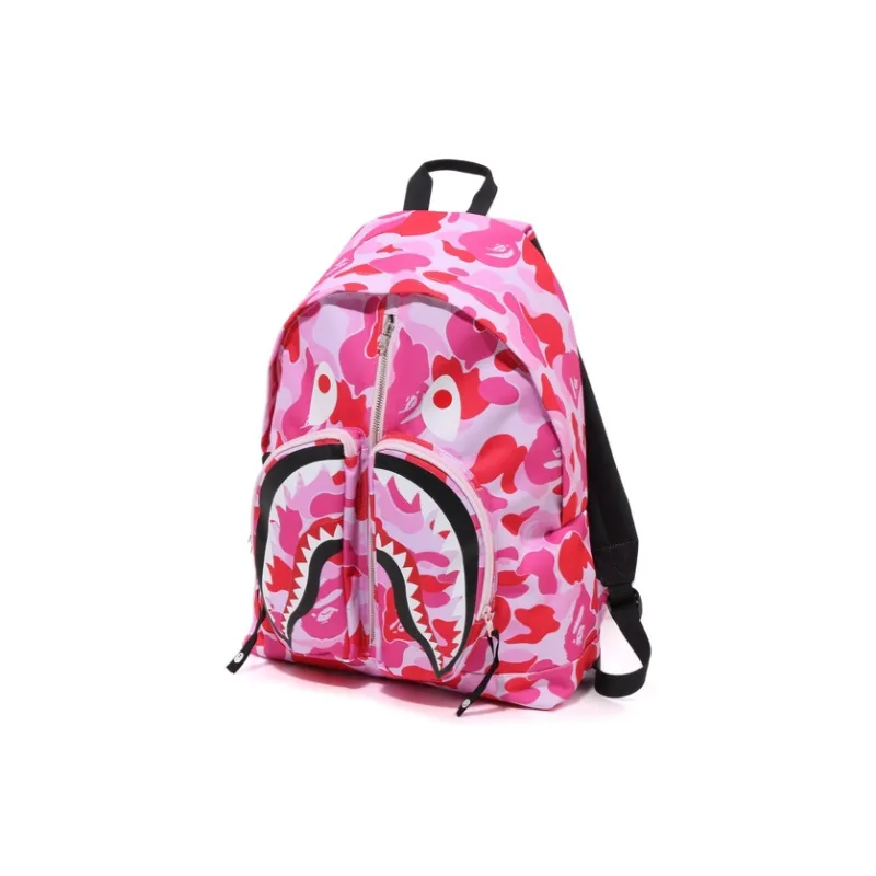 A BATHING APE Fabric Backpack Regular Unisex Blue/Pink/Green-3