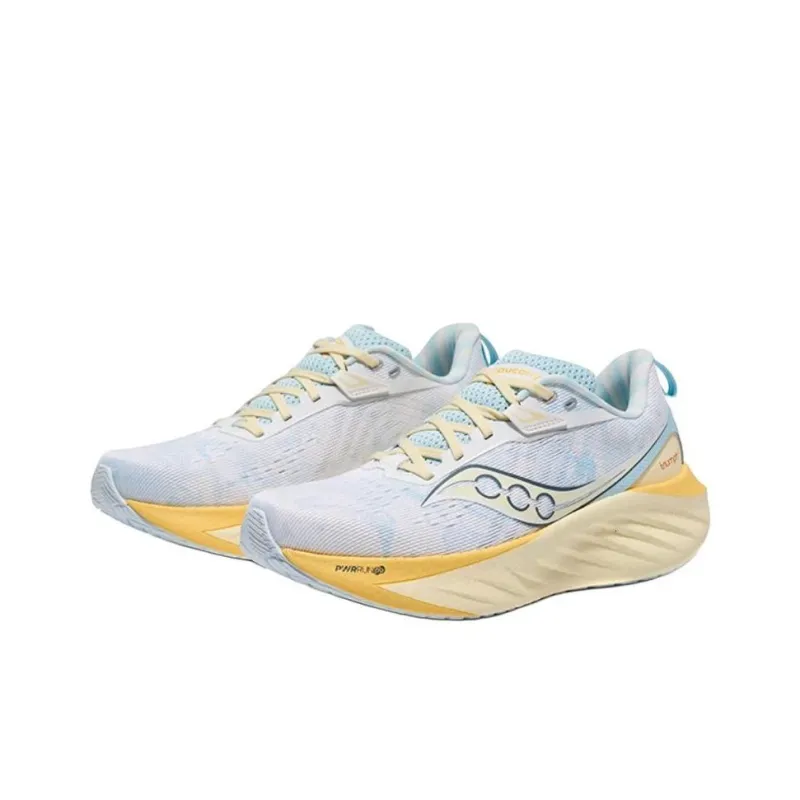 Saucony TRIUMPH 22 Cushioning Wear-Resistant Low-Top Running Shoes Unisex Blue Yellow-1