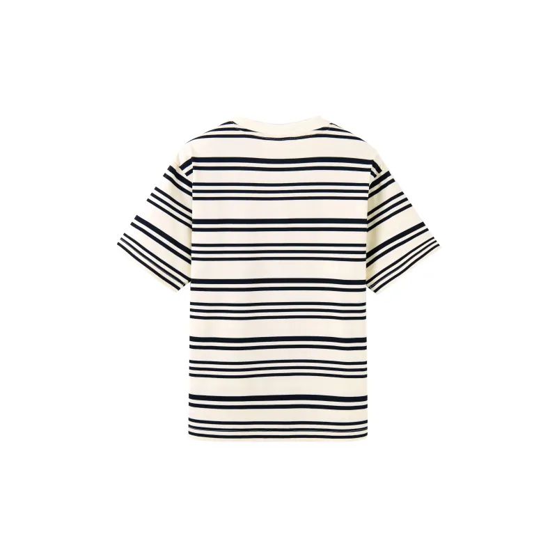 CAMEL Striped Breathable Unisex Versatile Dry And Fresh Cotton-Feel Short-Sleeved T-Shirts Unisex-1