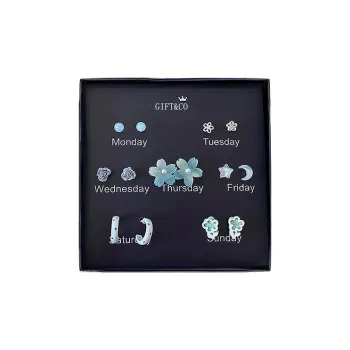 GIFT&CO 925 Silver-Plated Needle Stud Earrings Women's