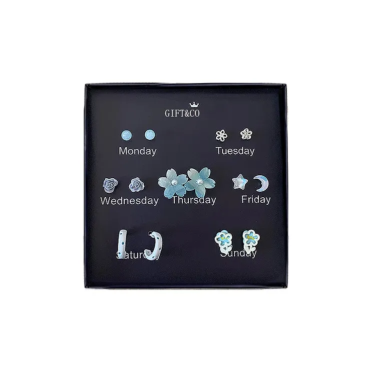 GIFT&CO 925 Silver-Plated Needle Stud Earrings Women's-0