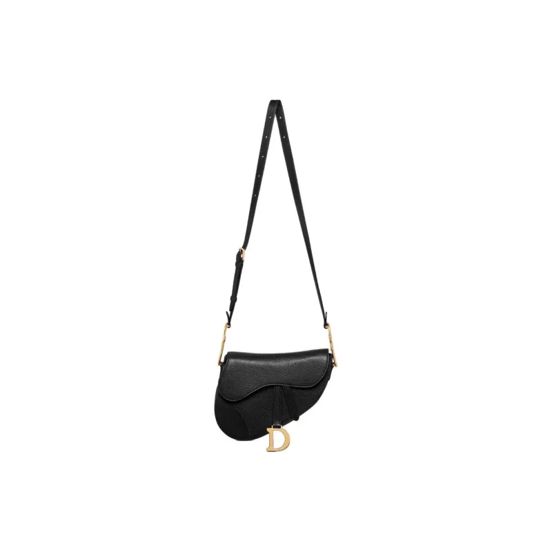 DIOR Sheepskin Saddle Bags Shoulder Bags Medium Size Women's Black-1