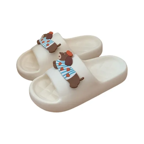 Thin Strips Sandal Slippers Unisex, Cream White