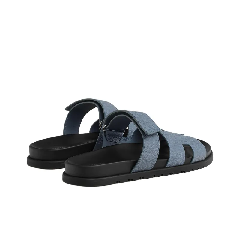 HERMES Chypre Slide Slippers Men's Blue-3