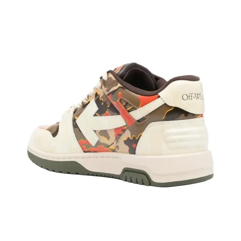 OFF WHITE Out Of Office Ooo Low Tops Beige Camo-3