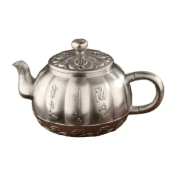 QINGFU 999 Fine Silver Teapot Set Unisex