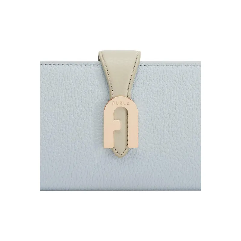 Furla Sofia Collection Cow Leather Wallet Women's Gray Blue-3