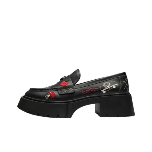 COACH Leah Chunky Heel High Heels 5.5cm Women's Black