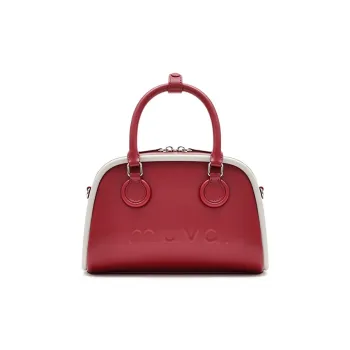 MUVA Cow Leather Crossbody Handbags Medium Size Women's Vintage Red/Vintage Brown