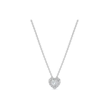 De Beers 18kt White Gold Aura Heart shaped Diamond Pendant Necklace