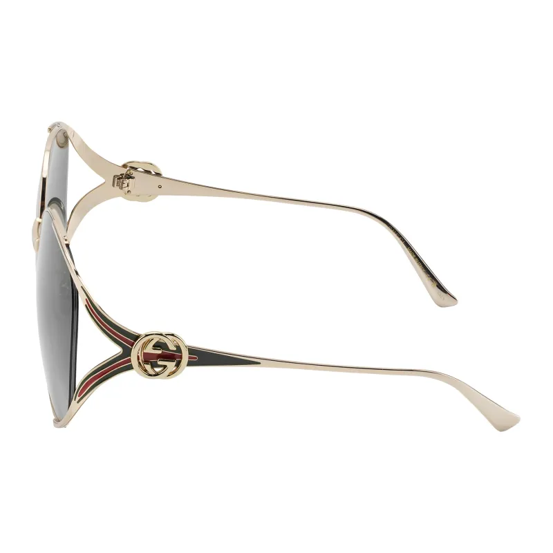 GUCCI Subject To Official Website Irregular Shape Sunglasses Women's Green-2