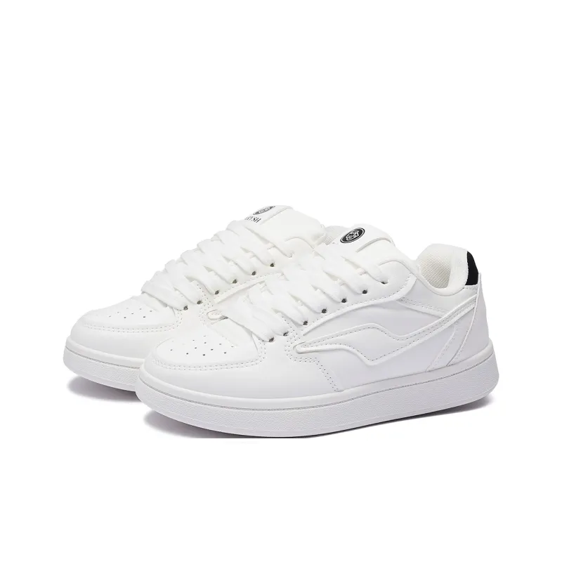 FCS Anti Slip Wear Resistant Low Top Skateboard Shoes Women's White Black-1