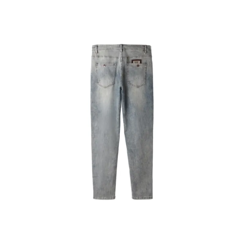 HLA x THREE-BODY Jeans Men's Blue Gray Denim Gradient-1