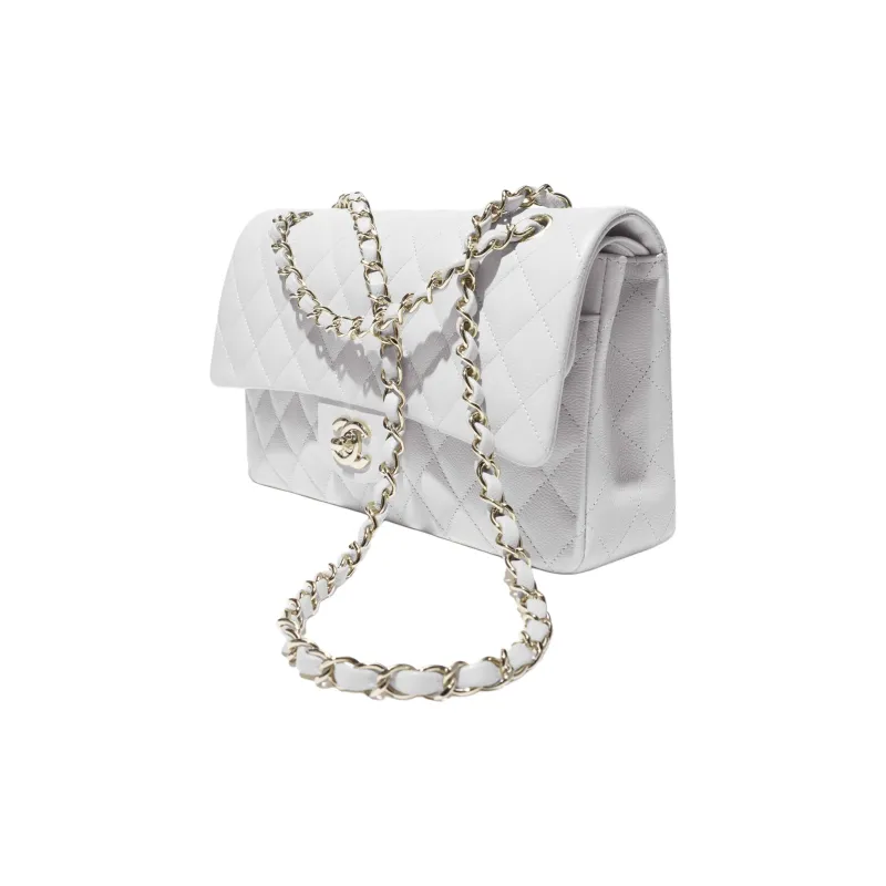 CHANEL Caviar Calfskin Chain Bag, Crossbody Bag, Shoulder Bag Medium Size Women's White-2
