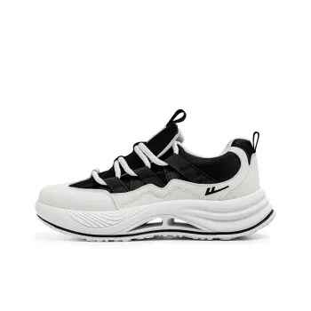 Warrior Height Increasing Wear Resistant Lightweight Slip Resistant Low Top Chunky Sneakers Men's White Black