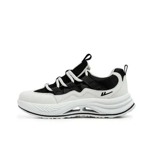 Warrior Height Increasing Wear Resistant Lightweight Slip Resistant Low Top Chunky Sneakers Men's White Black
