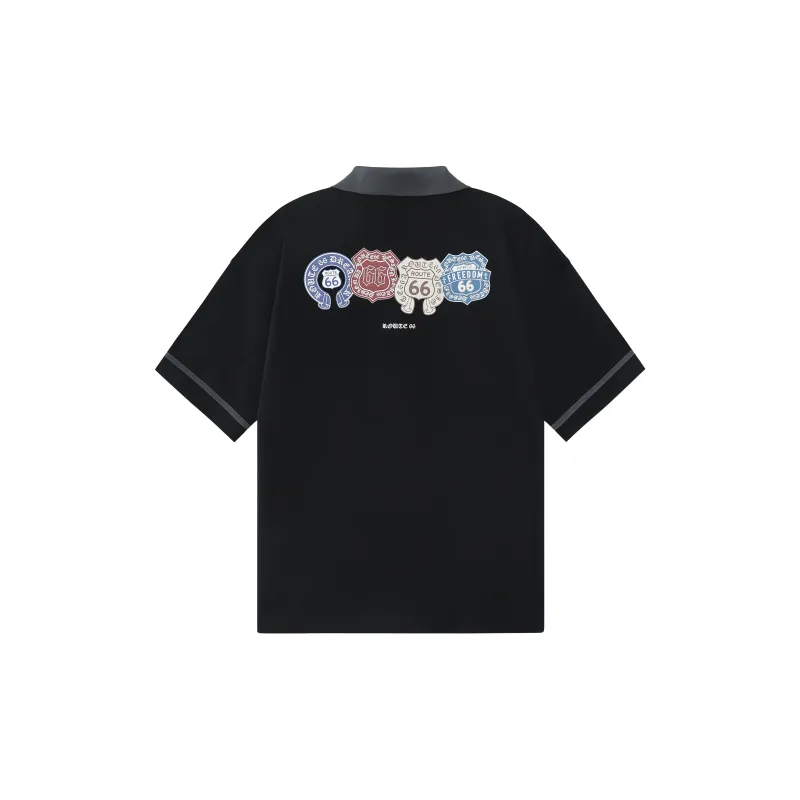 66ROUTE 66 Men's Polo Shirt Unisex-1