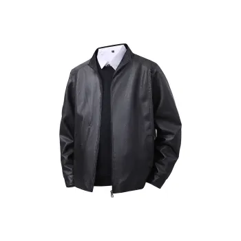 Fashion Leather Jacket Men's Classic Black