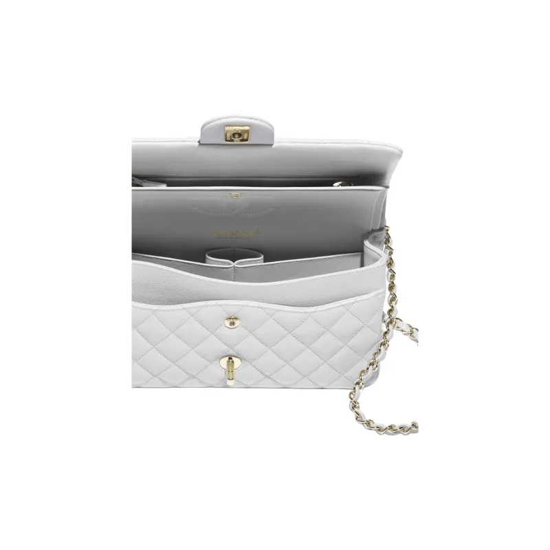CHANEL Caviar Calfskin Chain Bag, Crossbody Bag, Shoulder Bag Medium Size Women's White-3