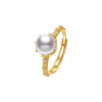 ME LUXE Pearl Ring Minimalist French Romantic Elegance Women's