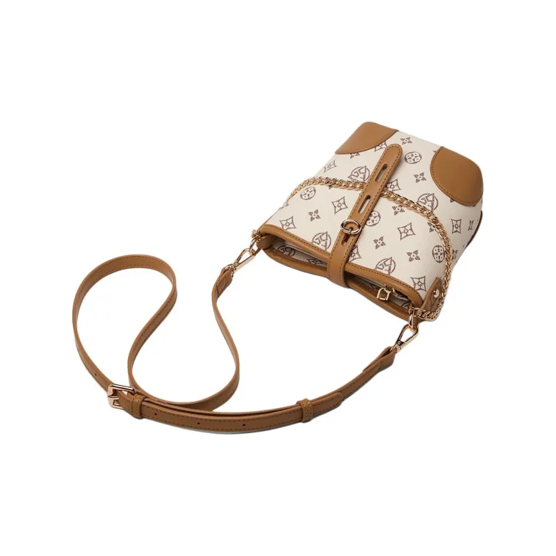 Old Man's Head Synthetic Leather Shoulder Bag Crossbody Bag Women's White/Coffee/Khaki-5