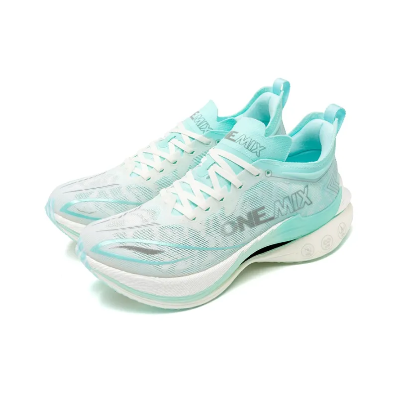 ONEMIX Cushioned Slip Resistant Abrasion Resistant Low Top Carbon Plate Casual Running Shoes Unisex Floating Green-2