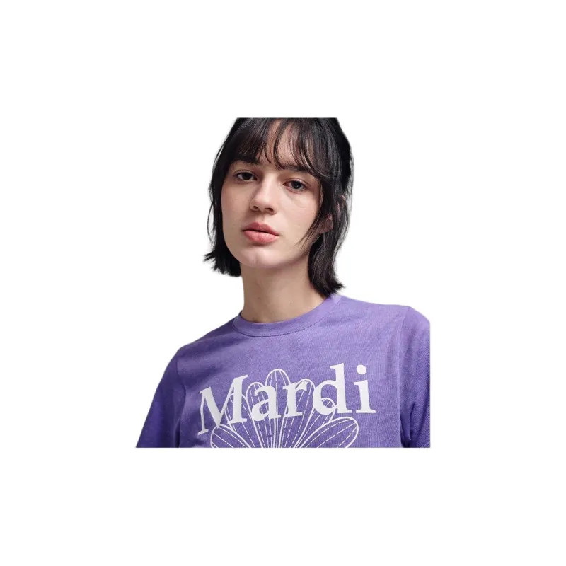 MARDI MERCREDI T Shirt Women's Dark Light Purple-2