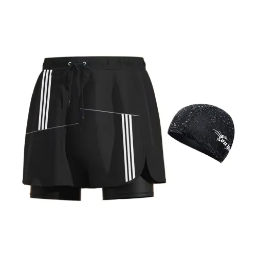 Youyou Swimming Sets Polyester, Polyamide, Elastane Summer Beach Vacation For Families Men's Black