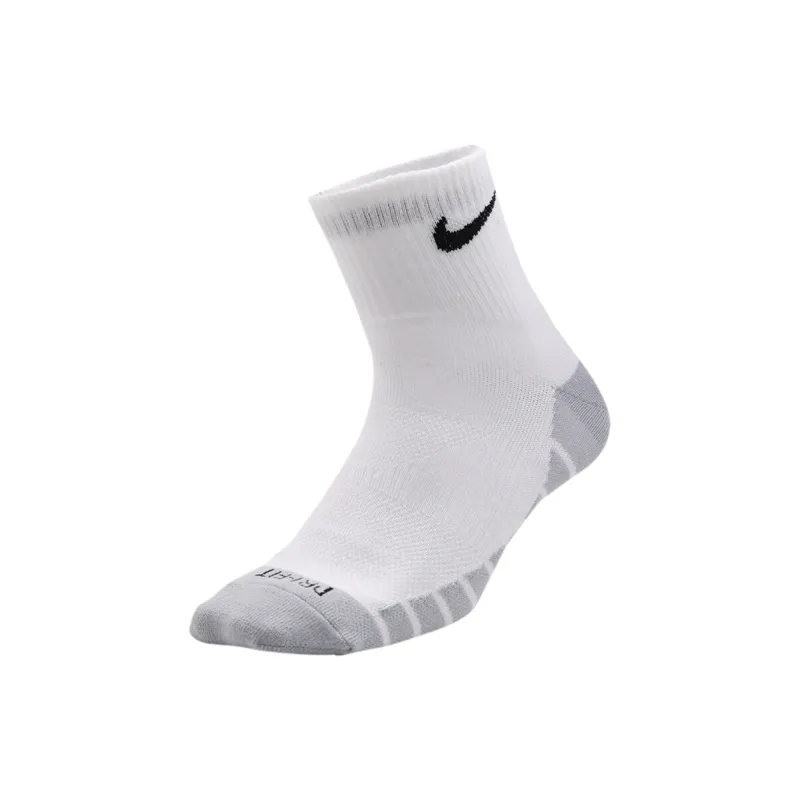 Nike Mid Calf Socks Unisex 3 Pack Gray White-2