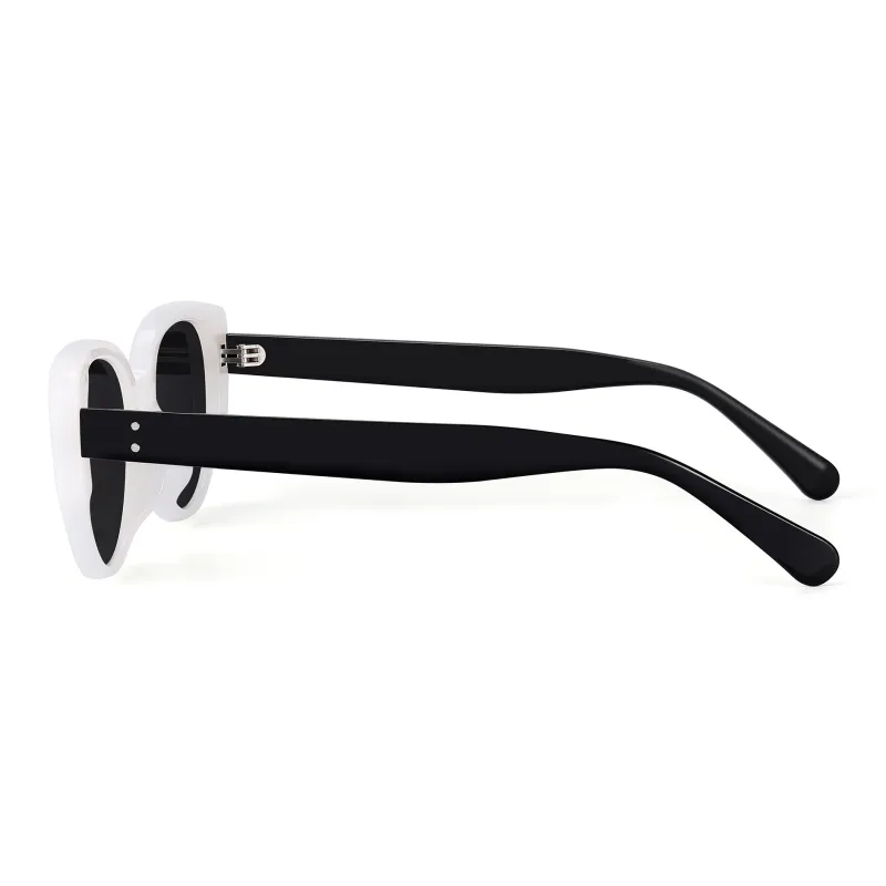 PULAIS Plate Frame TR/Memory Plastic Cat Eye Sunglasses Unisex-8