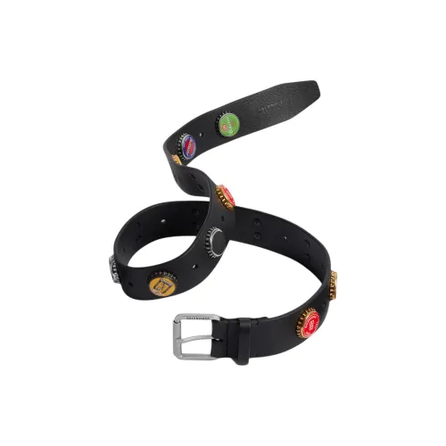 Balenciaga Cow Leather, Metal Leather Belts Men's Black 4cm