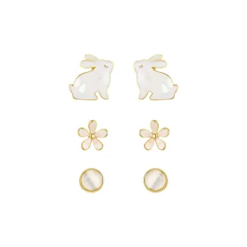 Yiru Glass Cat Eye Stud Earrings Women's