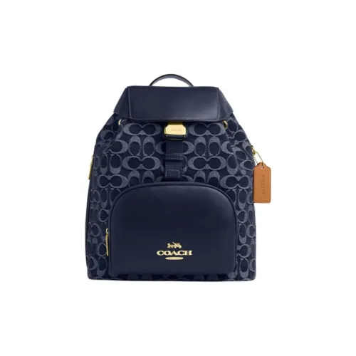 COACH PACE Fabric Backpack Large Size Women's Denim Blue