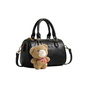 Yalu Polyester With PU Bowling Bag Handbag Women's Black/Coffee/Mud