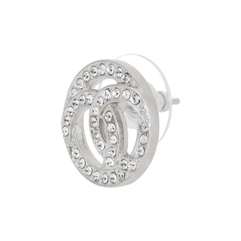 CHANEL Round Cc Crystal Earrings-2