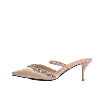 Luji Slip Resistant Wrap toe Slippers Women's Champagne