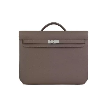 HERMES Kelly Depeches Togo Calfskin Briefcases Handbags Men's 8F Gris ÉTain Tin Gray